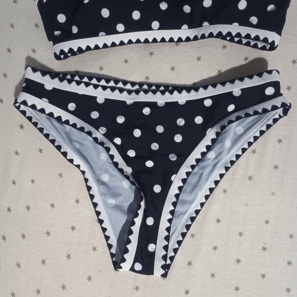 Seaform women's two piece Black Polka dot Bikini L Large - Picture 3 of 5